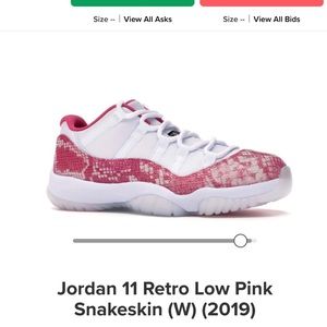 Jordan 11 low pink snake skin